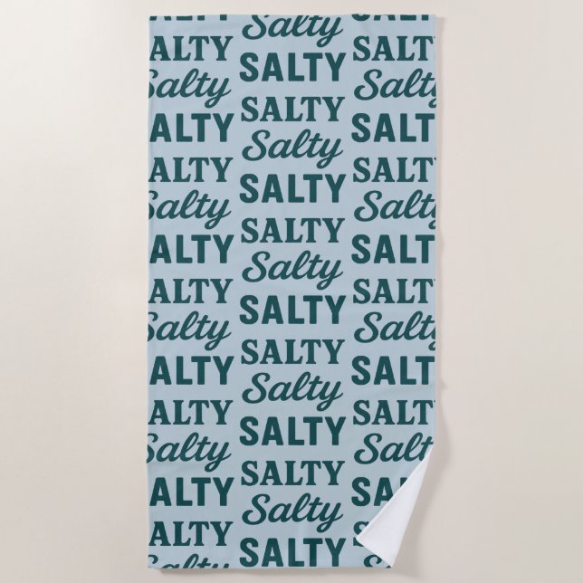 Toalla De Playa Salty Life Coastal Lover - Teal Blue Graphic Print (Anverso)