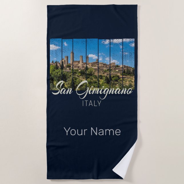 Toalla De Playa San Gimignano Toscana Italia Vista panorámica (Anverso)