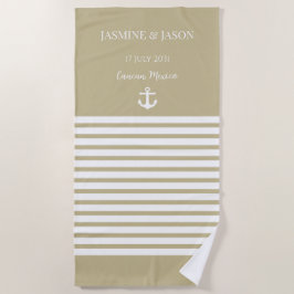 Toalla De Playa Sand White Personalized Destination Wedding Favor