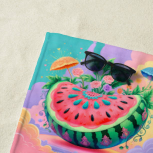 Toalla De Playa sandía colorida para el verano