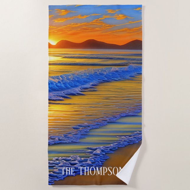 Toalla De Playa Sandy Beach Sunset (Anverso)