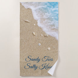 Toalla De Playa Sandy Toes Salty Kiss Blue Beach Waves