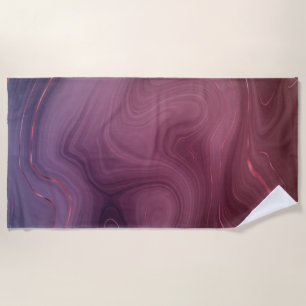 Toalla De Playa Sangria Strata Moody Pink y Purple Luxe Agate
