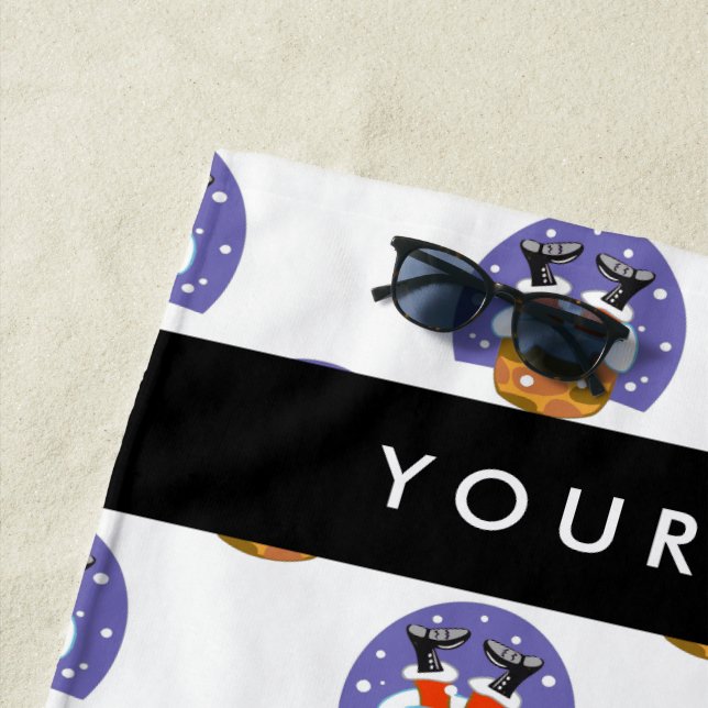 Toalla De Playa Santa Claus En Chimney, Nieve, Navidades, Año Nuev (In situ)