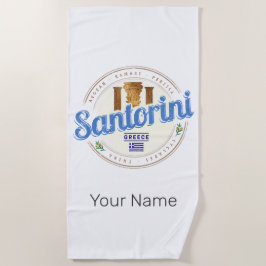 Toalla De Playa Santorini Grecia Vintage Isla de las Cícladas Egea