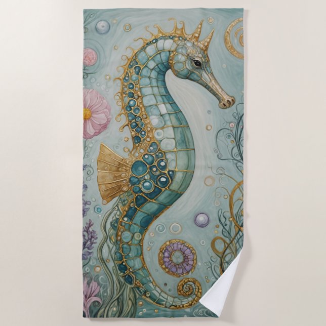 Toalla De Playa Santuario Shimmering Seahorse (Anverso)