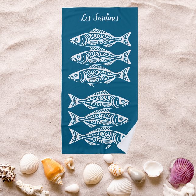 Toalla De Playa Sardinas-Azul Hawaiano (Les Sardines Hawaiian Fisherman Trend Beach Summer Beach Towel Blue)