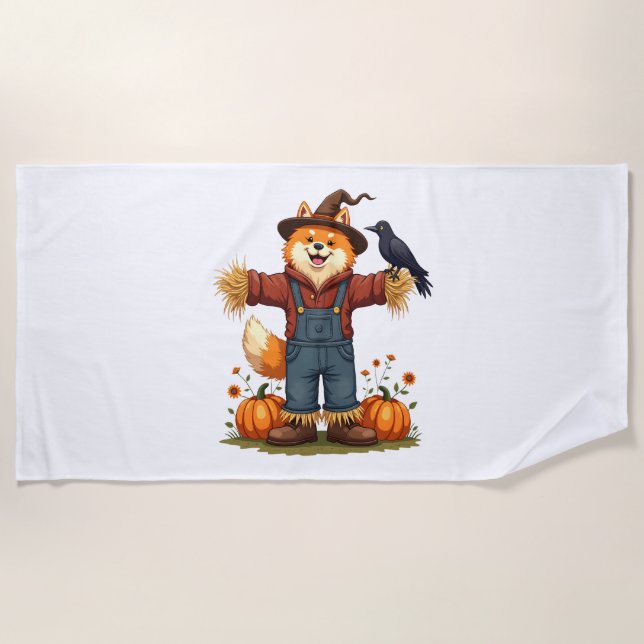 Toalla De Playa Scarecrow Samoyed Dog (Anverso)