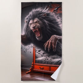 Toalla De Playa Scary Lion
