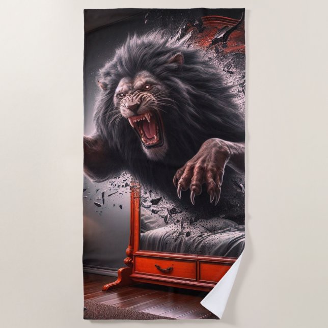 Toalla De Playa Scary Lion (Anverso)