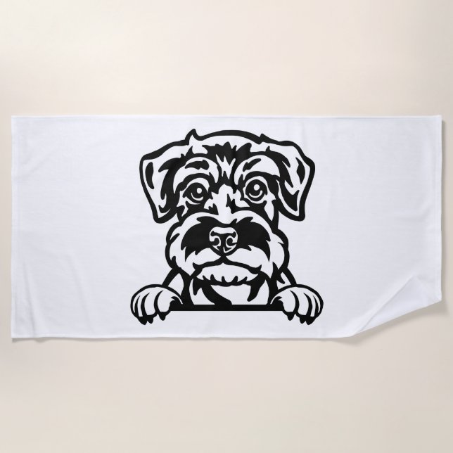 Toalla De Playa Schnauzer en miniatura (Anverso)