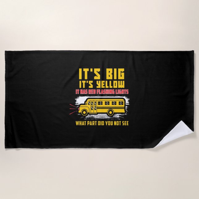 Toalla De Playa School Bus It Is Big (Anverso)