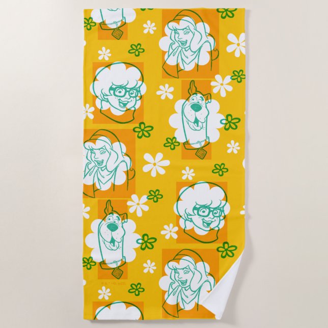 Toalla De Playa Scooby-Doo | Character Floral Pattern (Anverso)