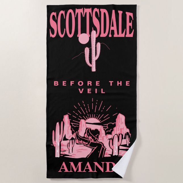 Toalla De Playa Scottsdale Bachelorette Party Personalizado Bridal (Anverso)