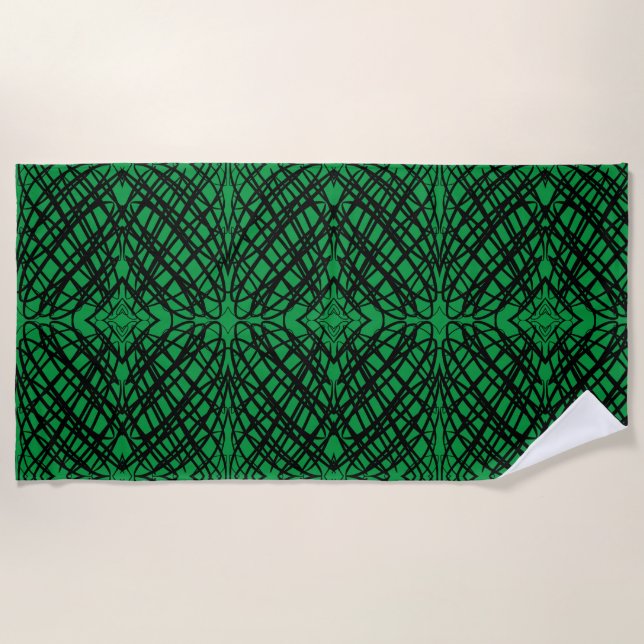 Toalla De Playa Scribe simple | Tejido Espejo | Verde | (Anverso)