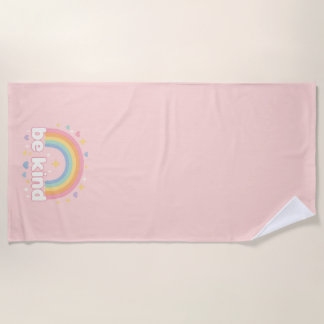 Toalla De Playa Sé Amable – Arcoíris Pastel de Positividad