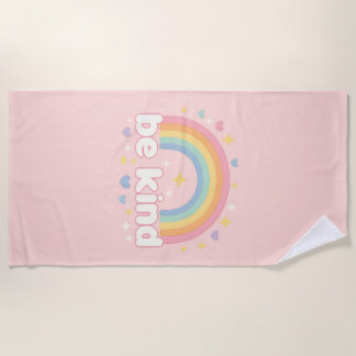 Toalla De Playa Sé Amable – Arcoíris Pastel de Positividad