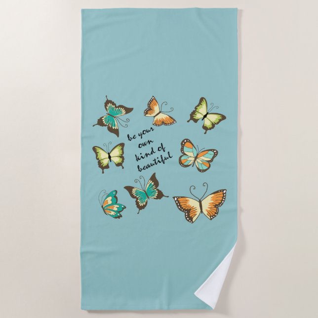 Toalla De Playa Sé tu propia mariposas hermosas (Anverso)