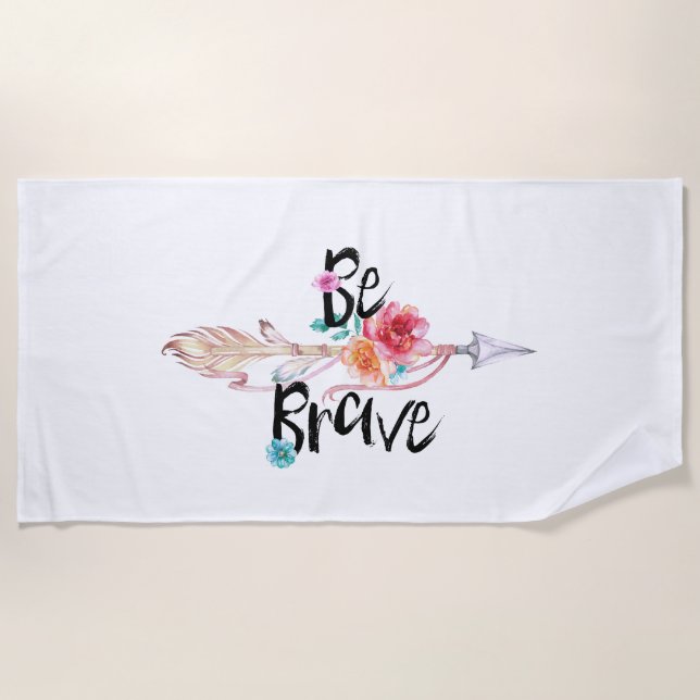 Toalla De Playa Sé valiente con flores (Anverso)