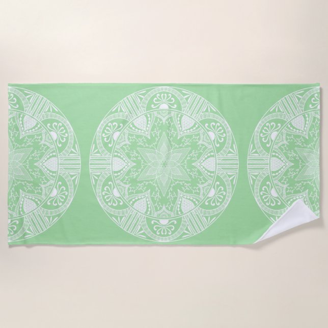 Toalla De Playa Seafoam Mandala (Anverso)