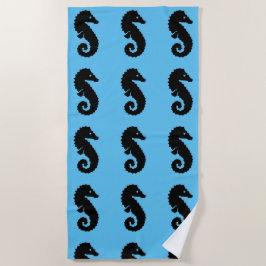 Toalla de playa Seahorse Silhouette