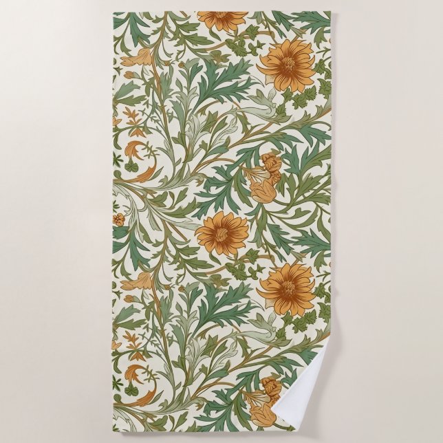 Toalla De Playa Seamless Arts and Crafts style repeating pattern (Anverso)