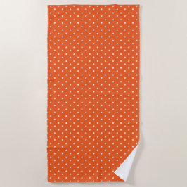 Toalla De Playa Seamless  bright orange background polka dot