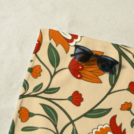 Toalla De Playa Seamless floral pattern in beige background