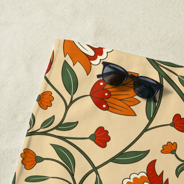 Toalla De Playa Seamless floral pattern in beige background (In situ)