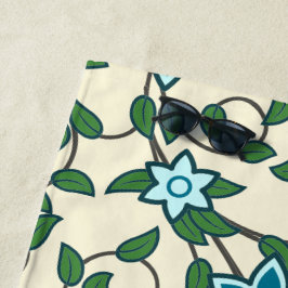 Toalla De Playa Seamless floral pattern on beige background