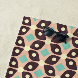 Toalla De Playa Seamless geometric pattern in dark brown leaf 