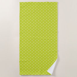 Toalla De Playa Seamless pattern  bright lime polka dot pattern