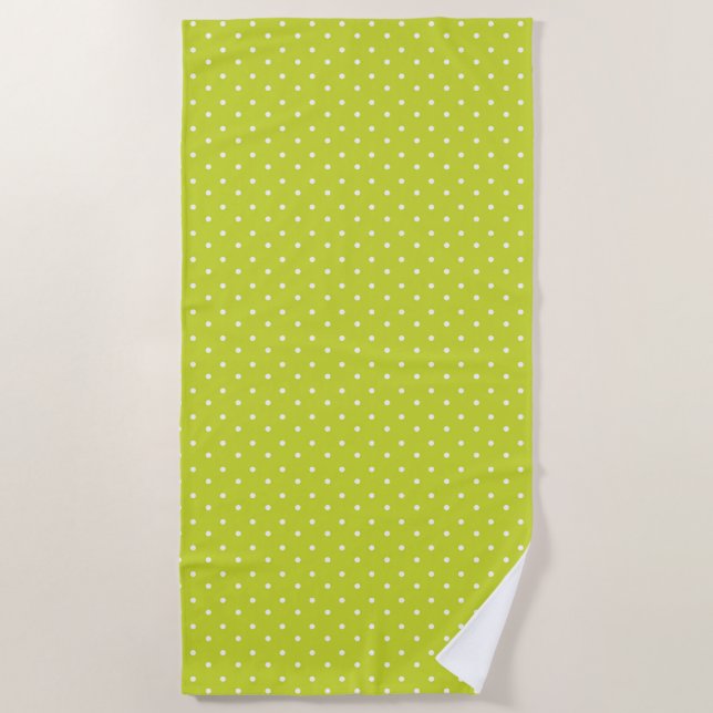 Toalla De Playa Seamless pattern  bright lime polka dot pattern (Anverso)