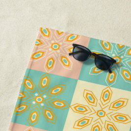 Toalla De Playa Seamless pattern with geometric floral motifs