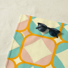 Toalla De Playa Seamless retro pattern with rounded squares