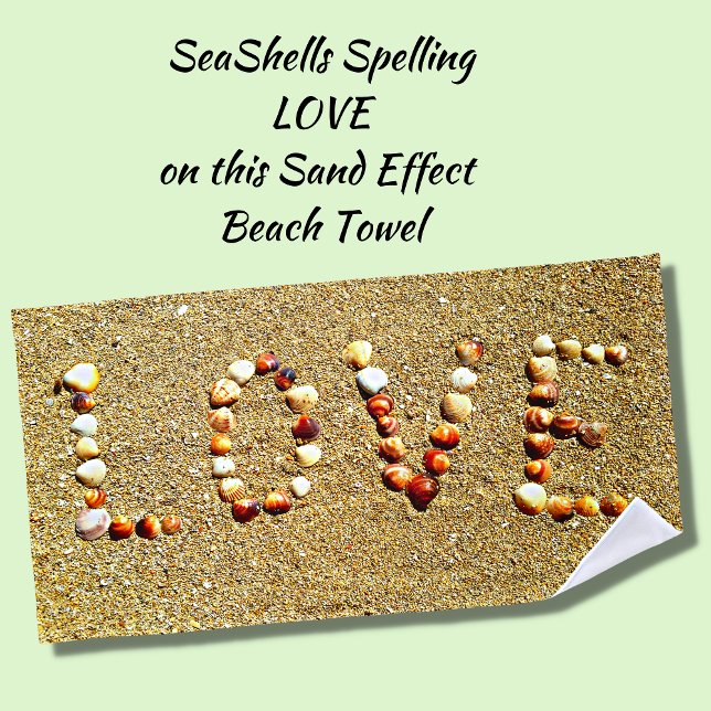 Toalla De Playa Seashells spell LOVE on Sand Effect       (Subido por el creador)