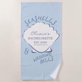 Toalla De Playa Seashells & Wedding Bells Bachelorette