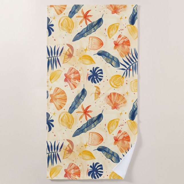 Toalla De Playa Seaside Sketchbook Retreat Beach Towel (Anverso)