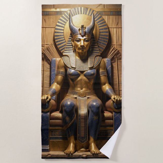 Toalla De Playa Sekhmet – Lion-Headed War Goddess (Anverso)