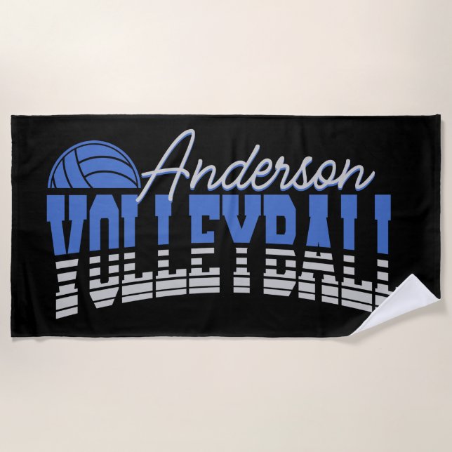 Toalla De Playa Selector de voleibol personalizado ADD NAME Team C (Anverso)