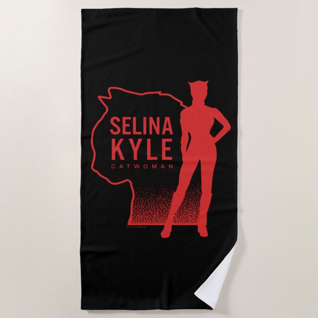 Toalla De Playa Selina Kyle Catwoman Outline Logo (Anverso)