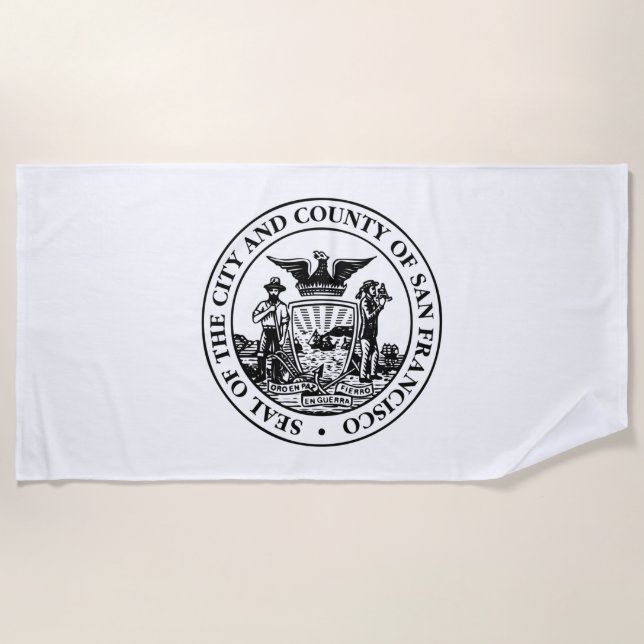 Toalla De Playa Sello de la ciudad de San Francisco (California, E (Anverso)