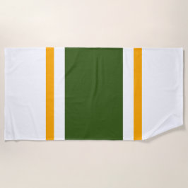 Toalla De Playa Selva deportiva Green Yellow White Carreras Stripe