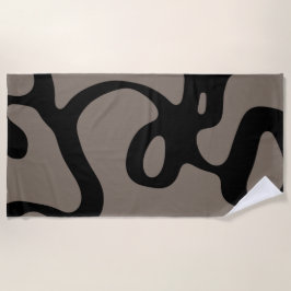 Toalla De Playa Señales distantes: Resumen negro y gris