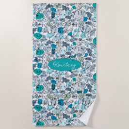 Toalla De Playa seno pastel azul