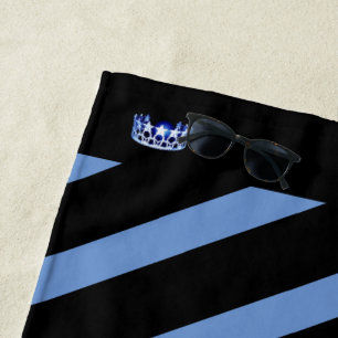 Toalla De Playa Señorita Estados Unidos Blue Stripe Crown Beach To