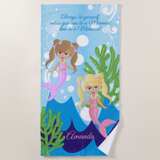 Toalla De Playa Ser una sirena 🧜 ‍ ♀️ (Anverso)