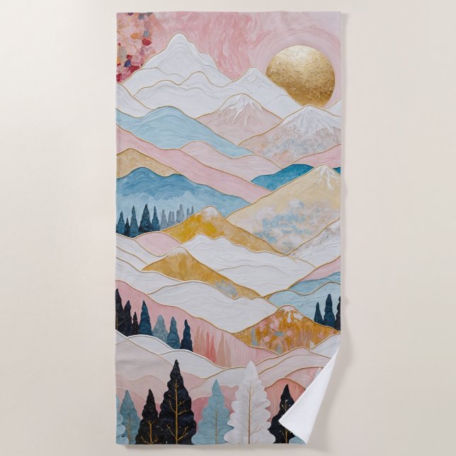 Toalla De Playa Serenidad de montaña (Anverso)