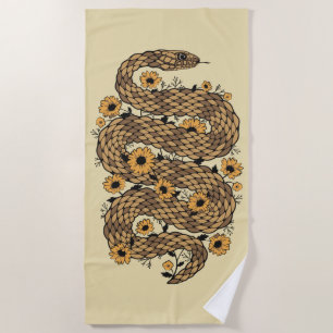 Toalla De Playa Serpiente floral