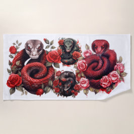 Toalla De Playa Serpiente Roja